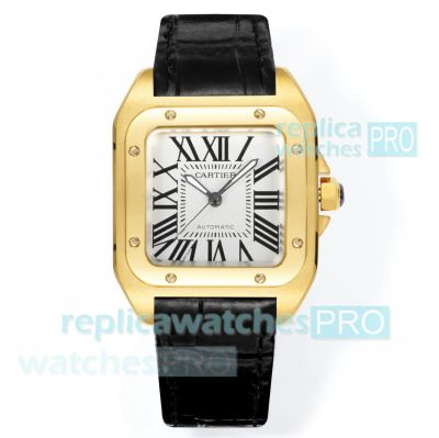 Swiss Copy Cartier Santos Rose Gold Case Ladies Watch 100th Anniversary Edition 